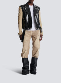 Leather biker jacket - Black