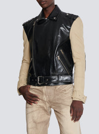 Leather biker jacket - Black