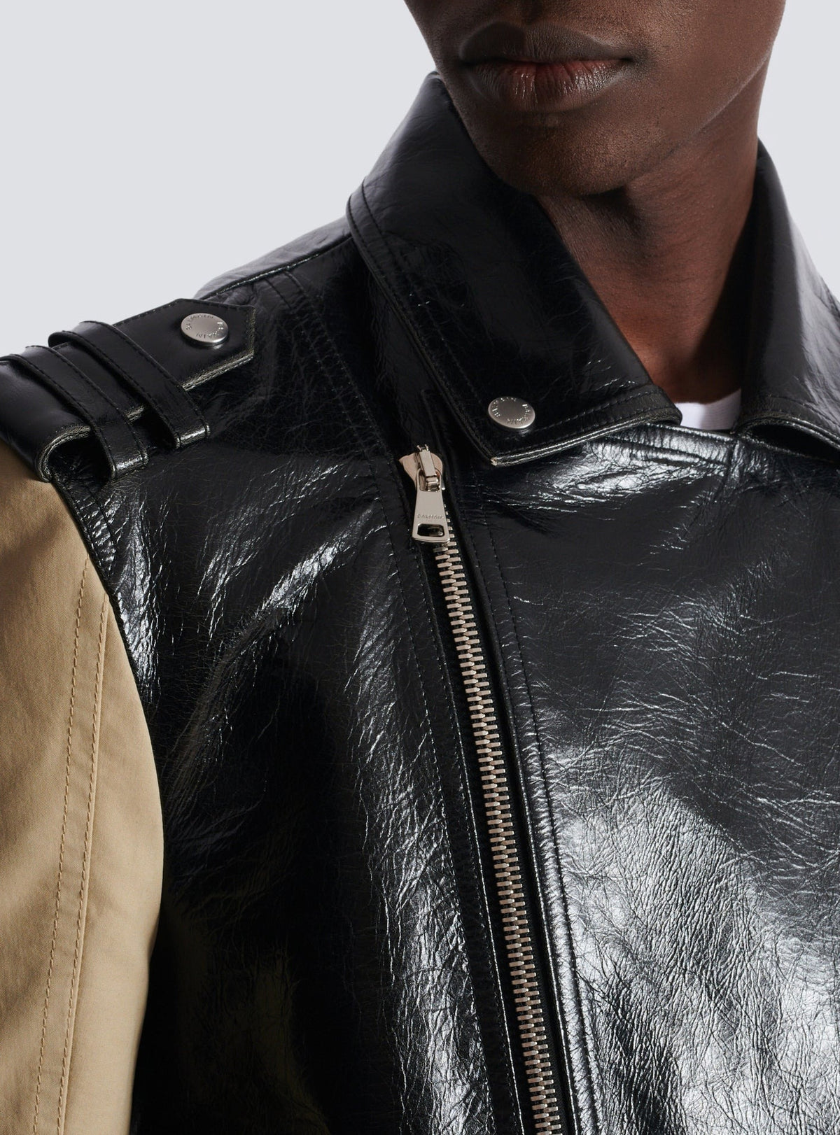 Leather biker jacket - Black