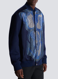Wool trompe-l'œil bomber jacket - Denim