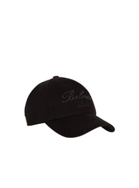 Embroidered cotton cap - Black & Black