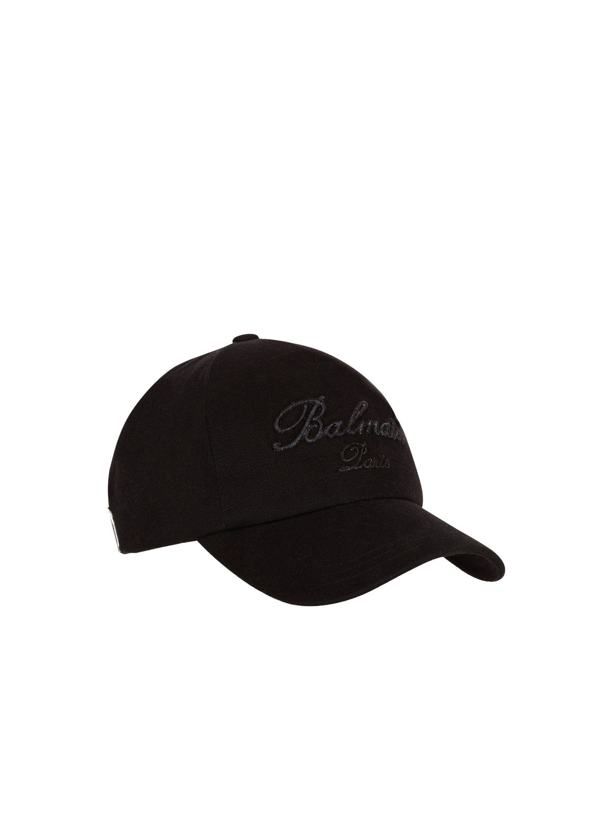 Embroidered cotton cap - Black & Black
