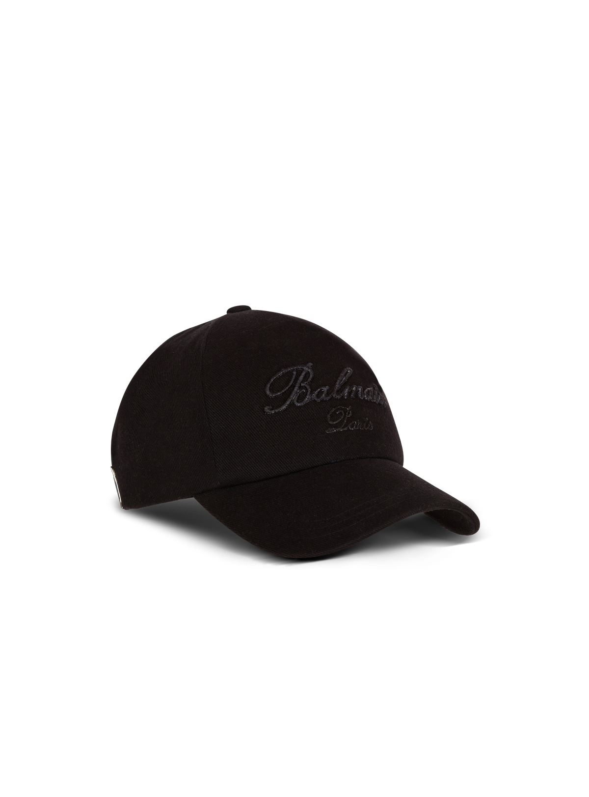 Casquette en coton brodé balmain signature - Noir & Noir