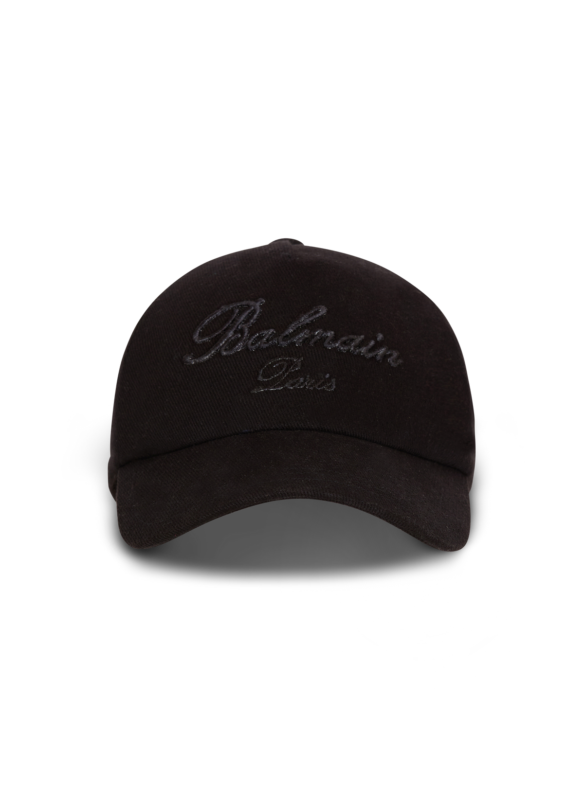 Casquette en coton brodé balmain signature - Noir & Noir