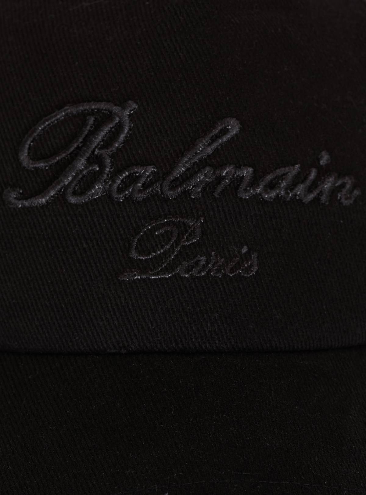 Casquette en coton brodé balmain signature - Noir & Noir