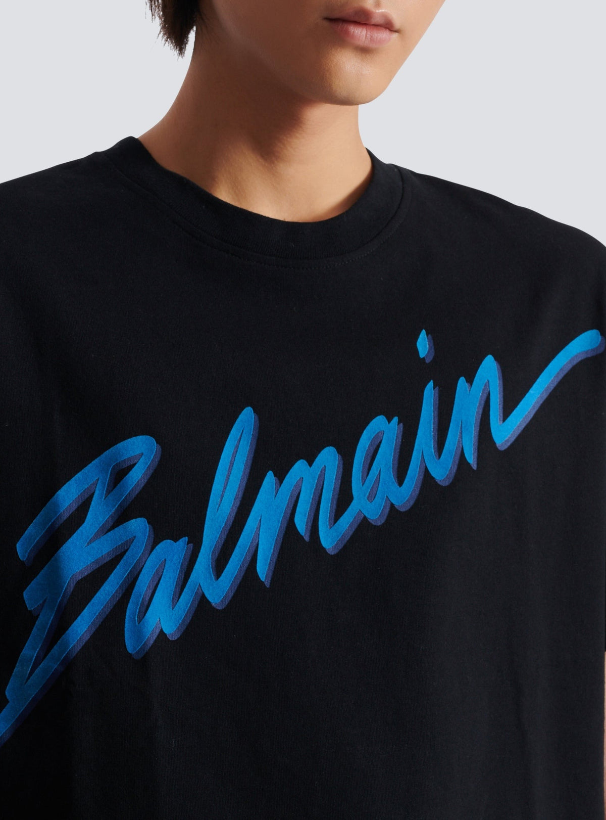 Letter flocked T-shirt - Black & Blue