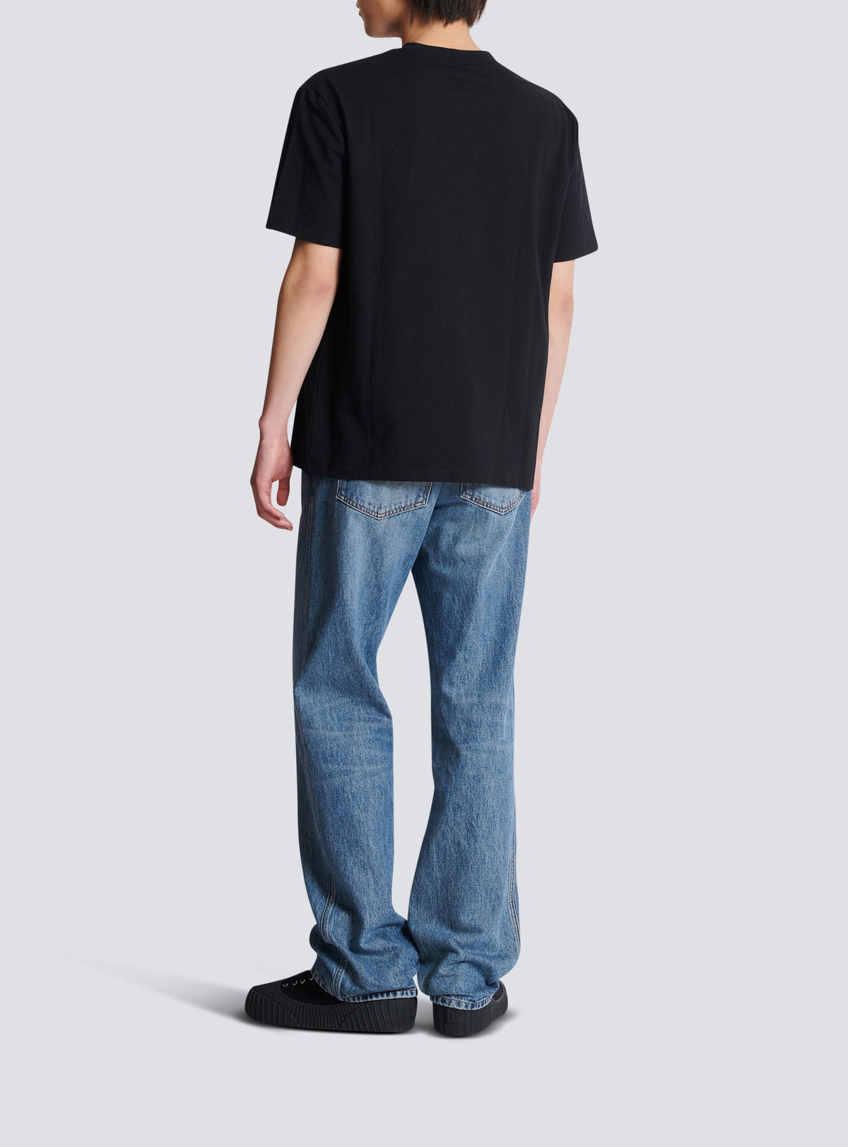 Letter flocked T-shirt - Black & Blue