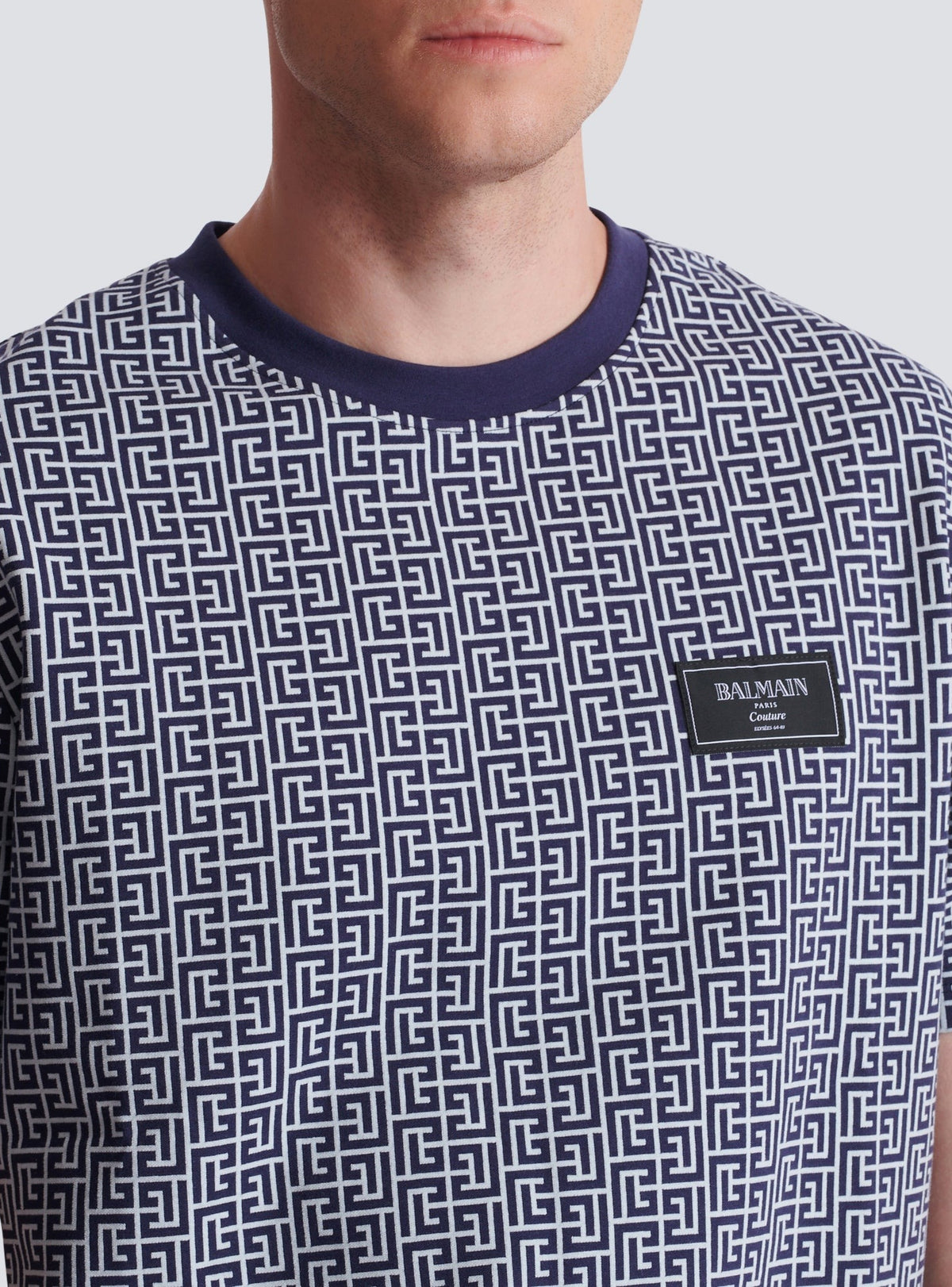 T-shirt à manches courtes monogrammé - Bleu Pâle & Bleu Marine