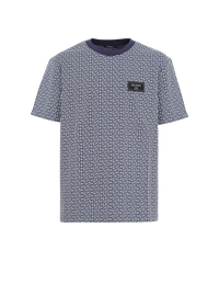 T-shirt monogrammé à étiquette balmain couture - Bleu Pâle & Bleu Marine