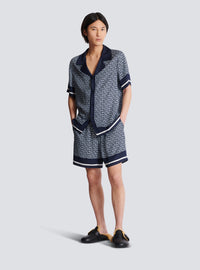 Chemise pyjama monogrammée - Bleu Pâle & Bleu Marine
