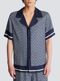 Chemise pyjama monogrammée - Bleu Pâle & Bleu Marine