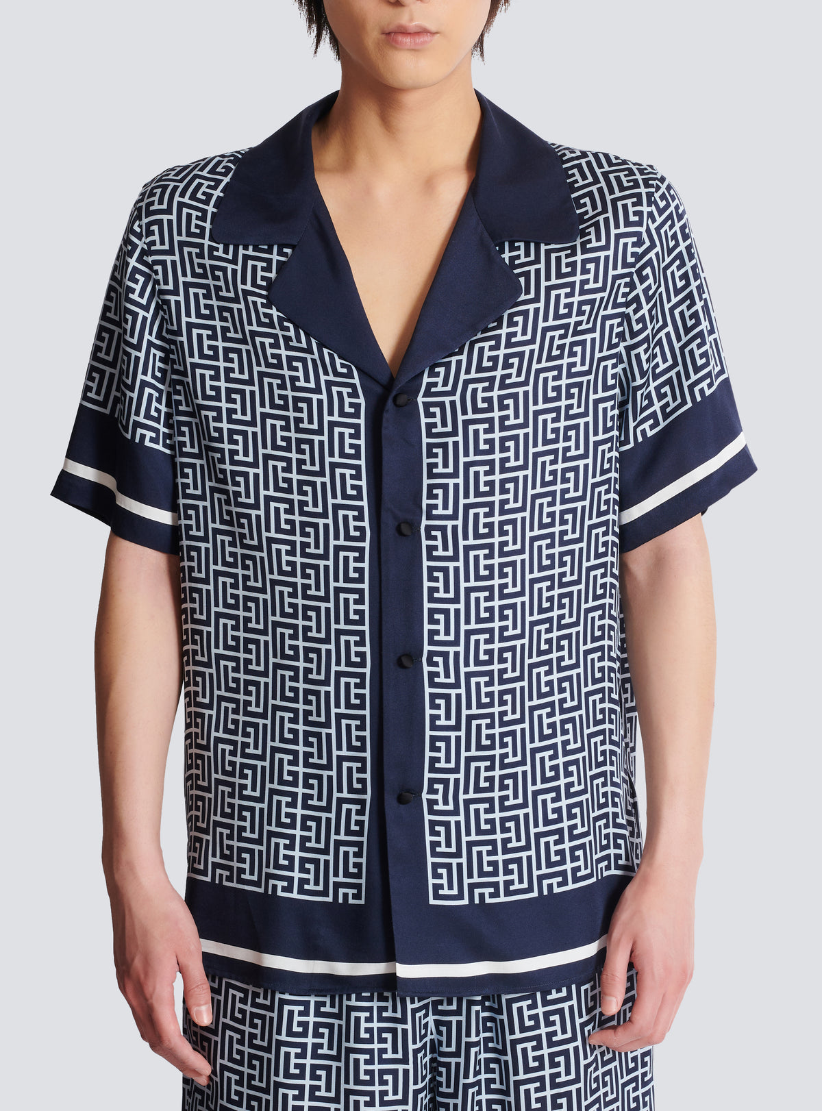 Chemise pyjama monogrammée - Bleu Pâle & Bleu Marine