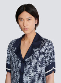 Chemise pyjama monogrammée - Bleu Pâle & Bleu Marine