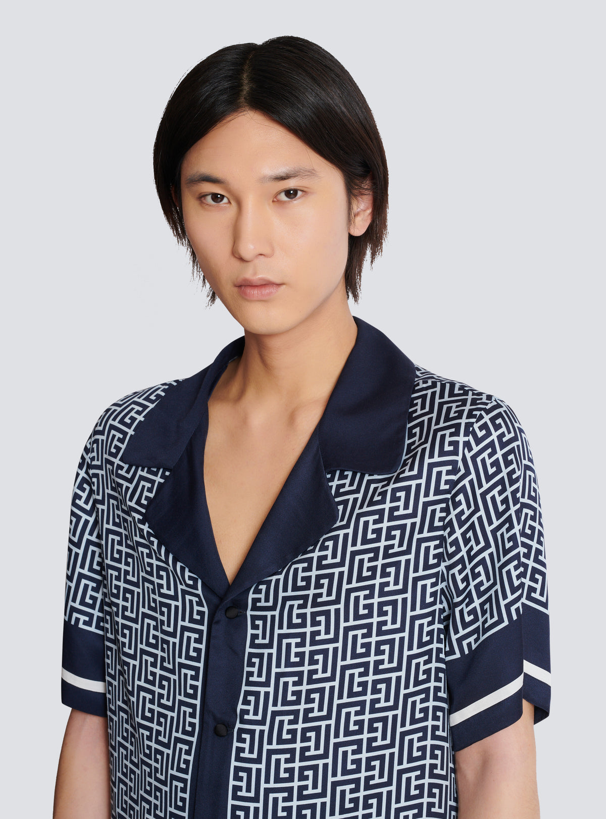 Chemise pyjama monogrammée - Bleu Pâle & Bleu Marine
