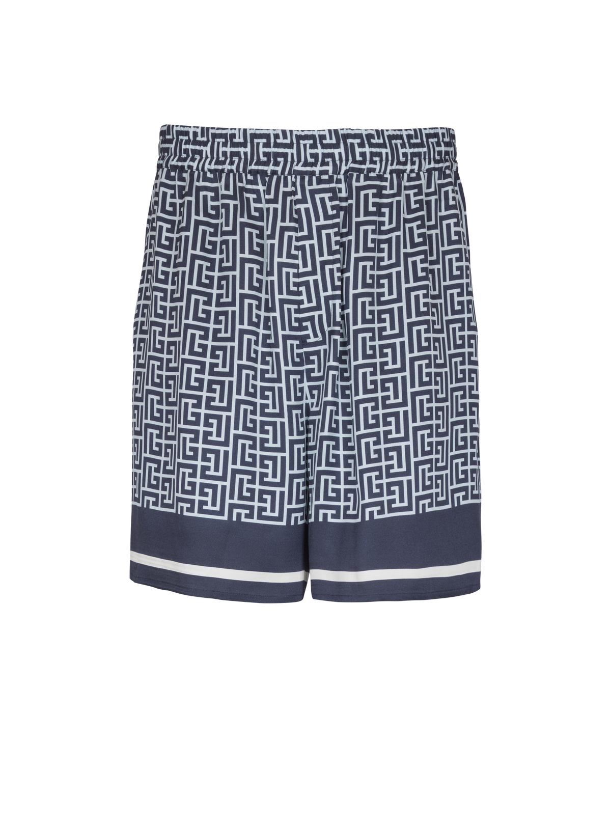 Short fluide monogrammé - Bleu Pâle & Bleu Marine