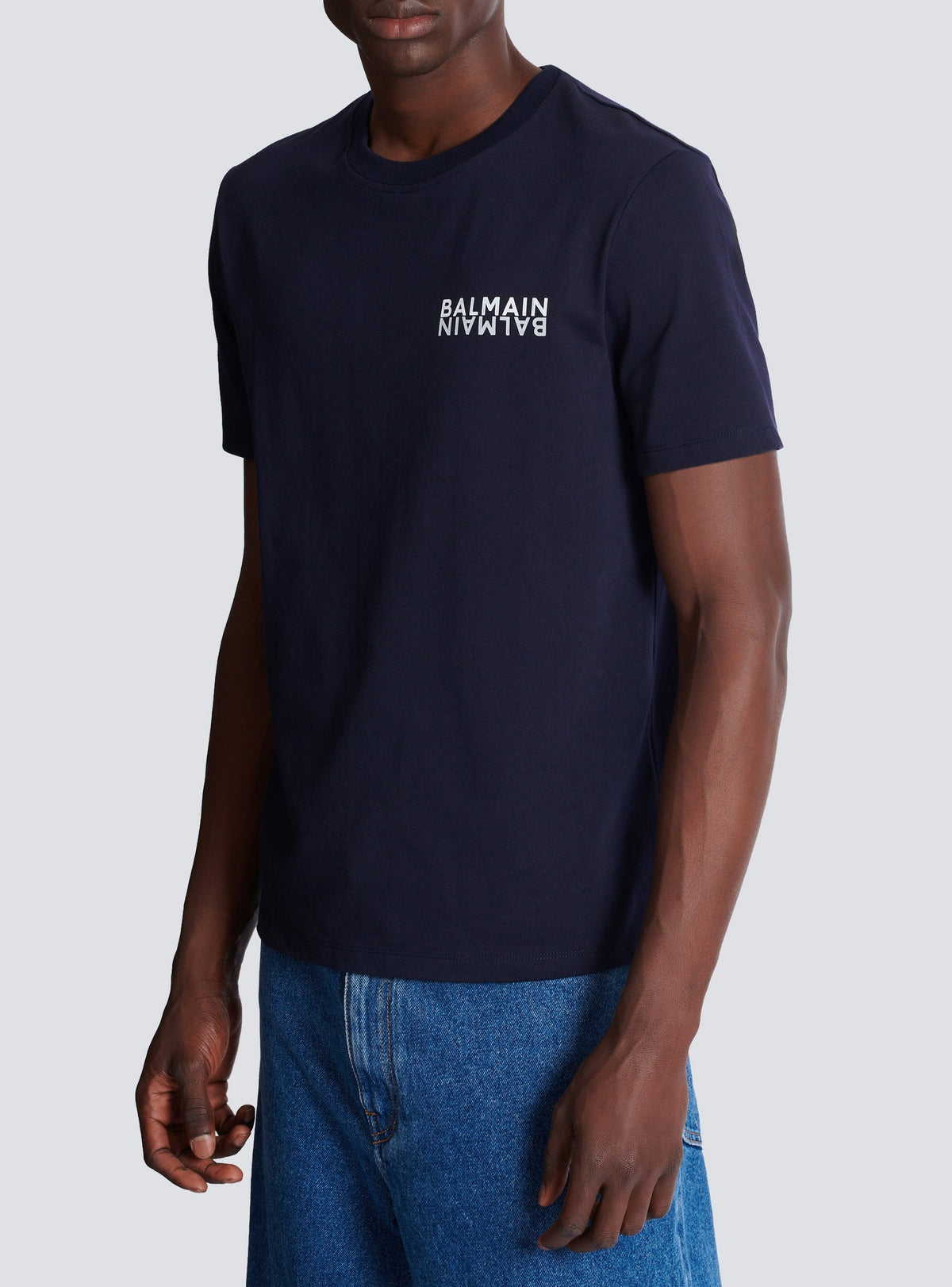 Printed T-shirt - Dark Navy & White