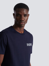 T-shirt imprimé balmain - Marine Foncé & Blanc