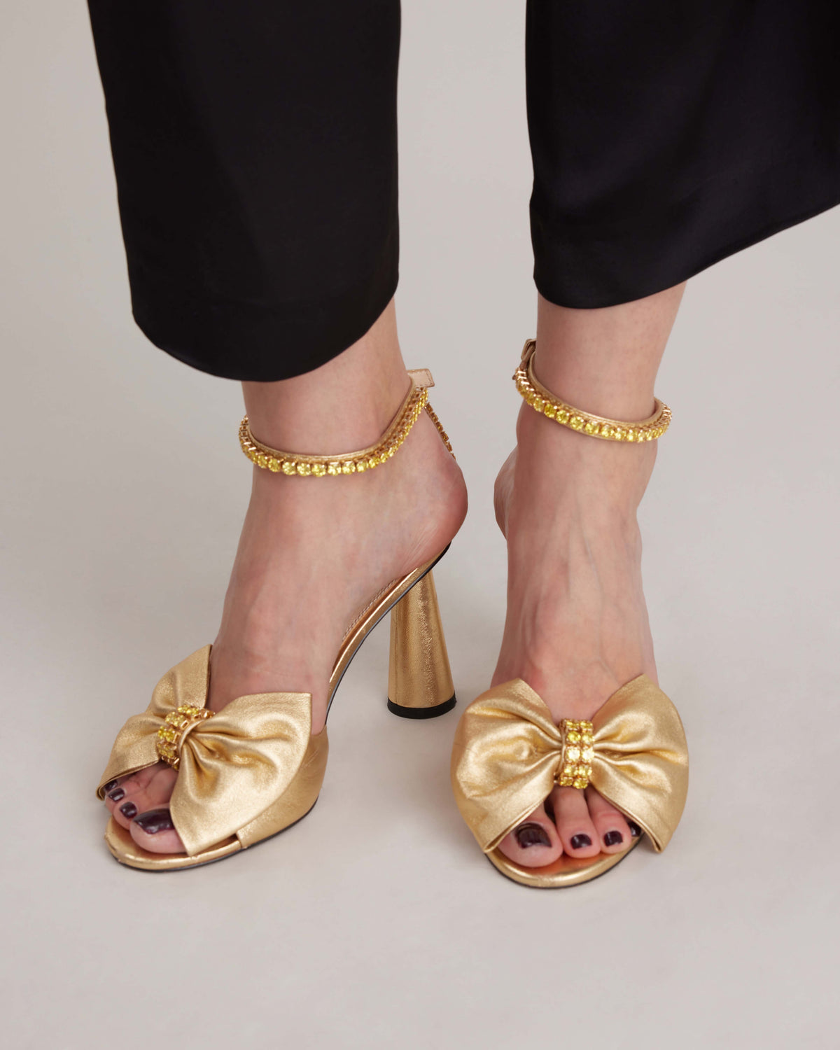 Sandales à talons Elegie en cuir - Gold