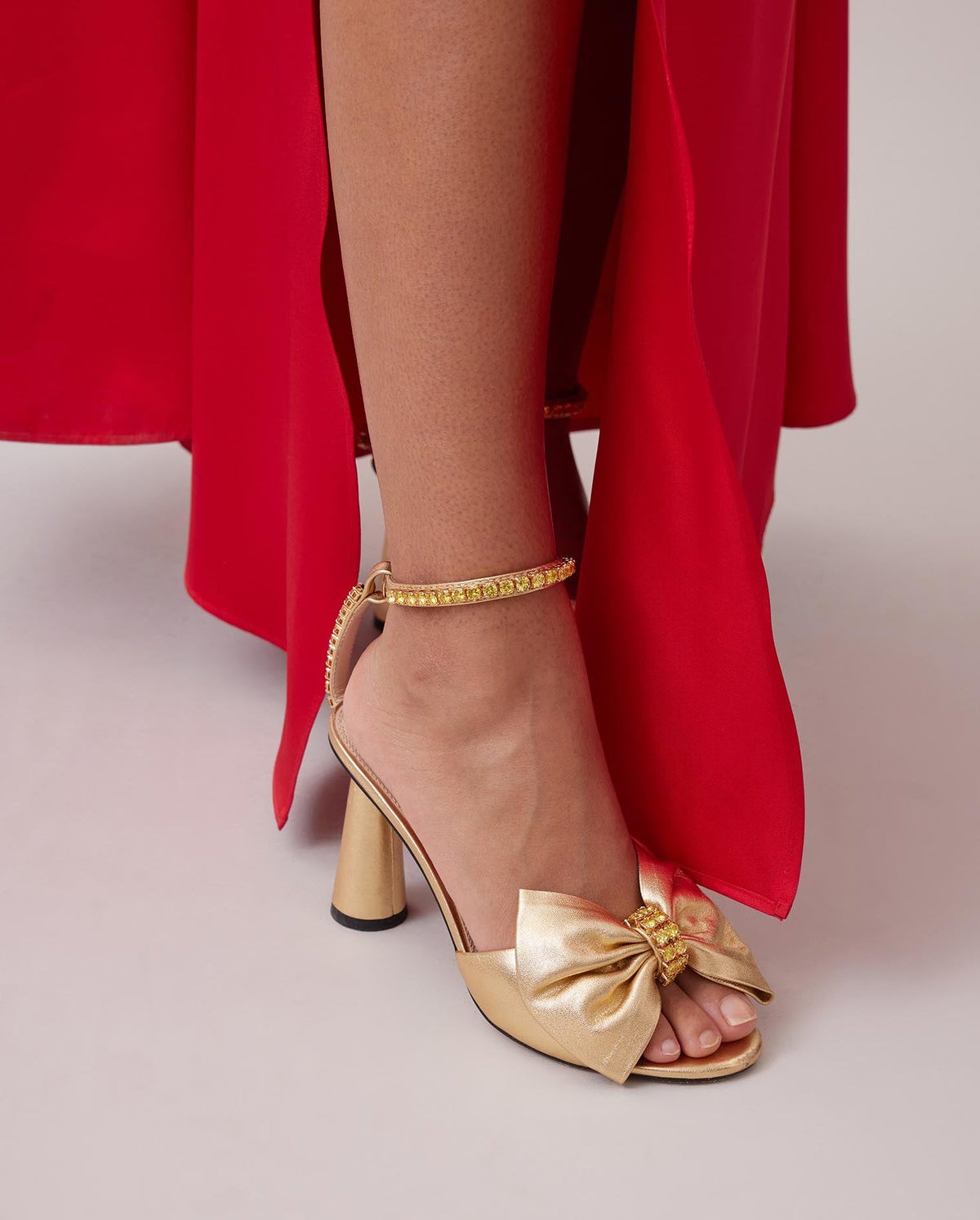 Sandales à talons Elegie en cuir - Gold