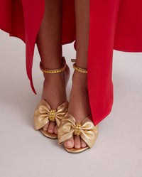 Sandales à talons Elegie en cuir - Gold