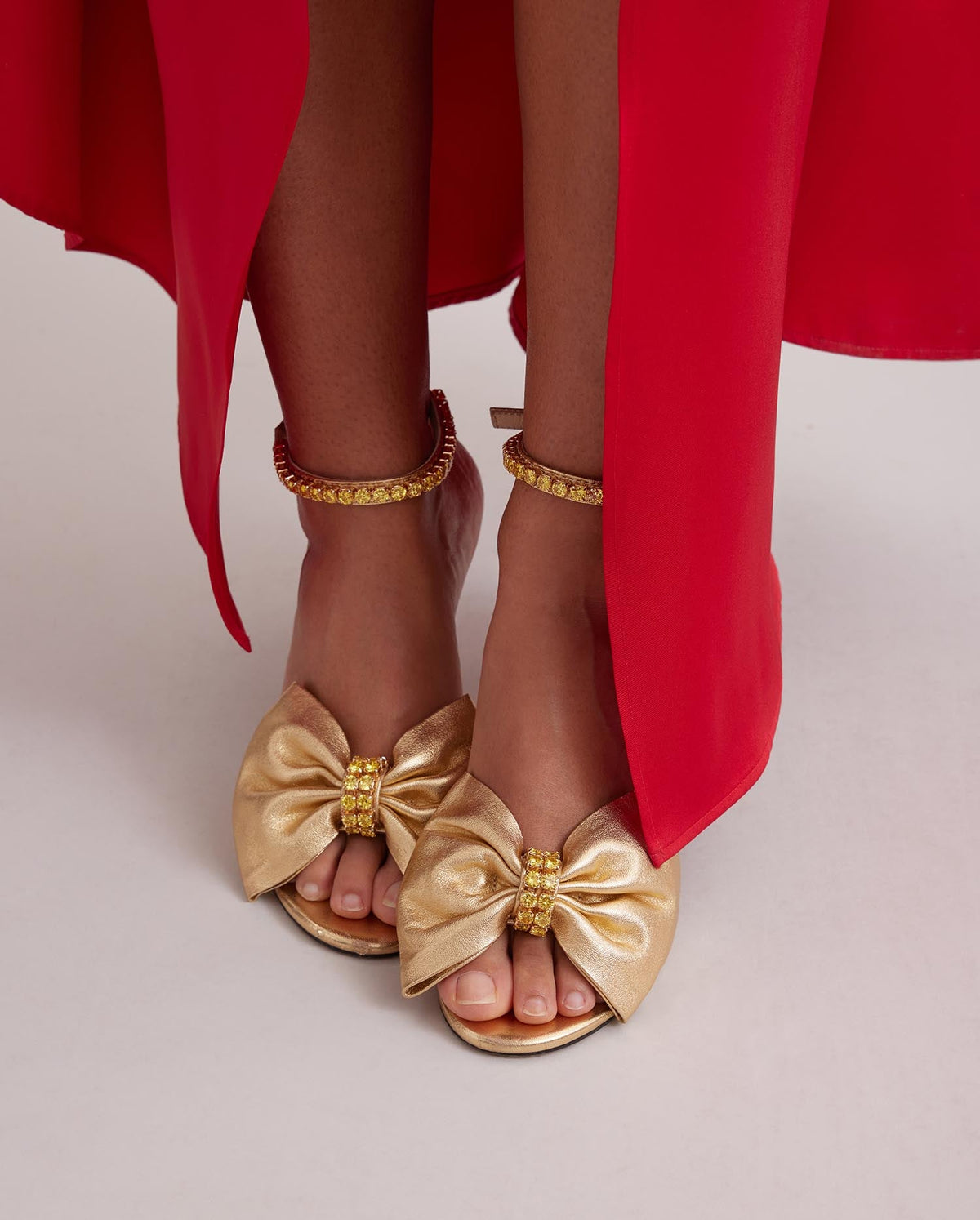 Sandales à talons Elegie en cuir - Gold
