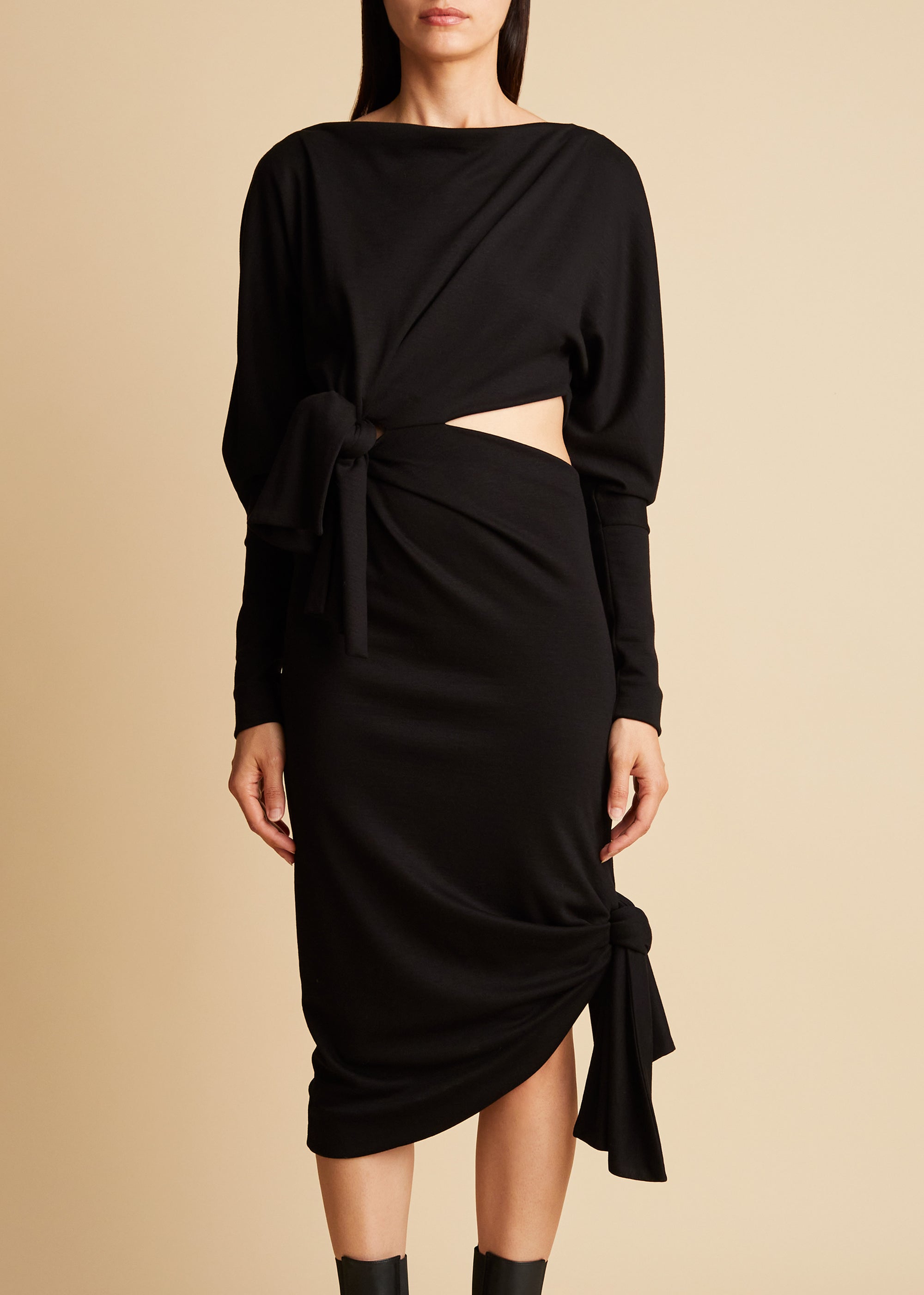 Elena dress in wool - Black