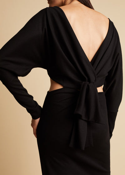 Elena dress in wool - Black