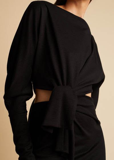 Elena dress in wool - Black