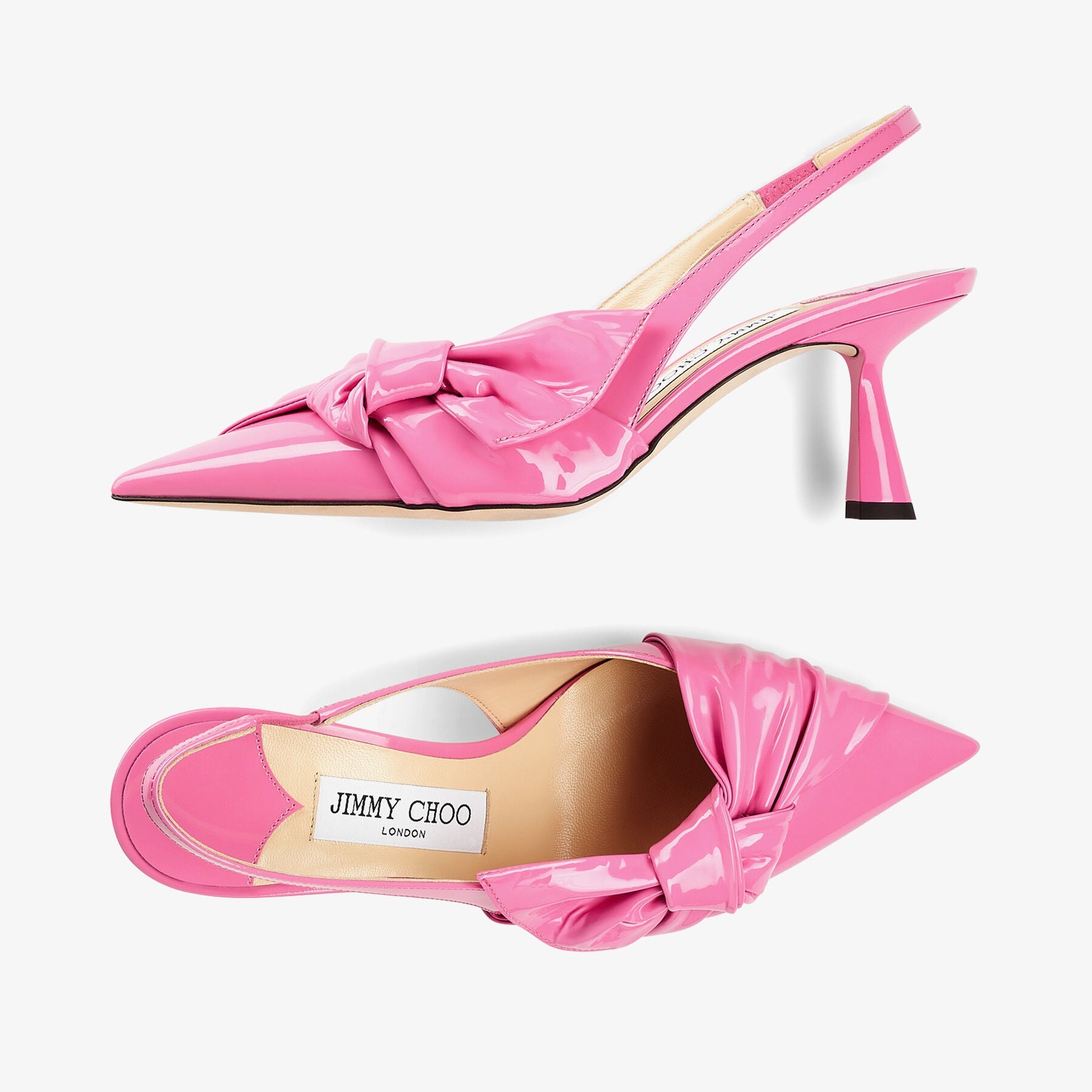 Slingbacks Elinor 65 en cuir - Candy Pink