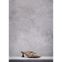 Ella 55 mules - Beige satin