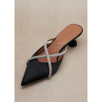 Ella 55 mules - Black satin