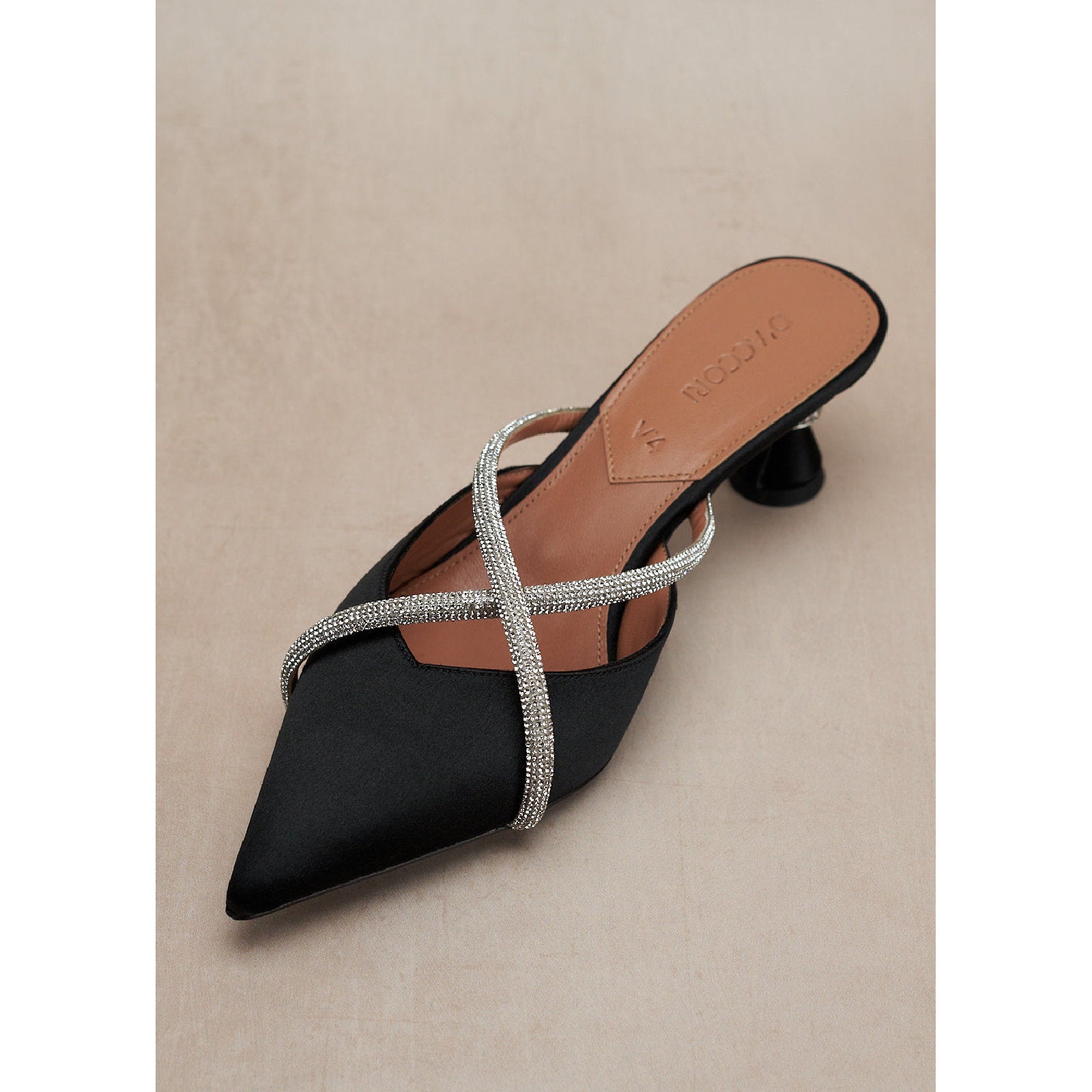 Ella 55 mules - Black satin