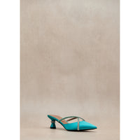 Ella 55 mules - Blue satin