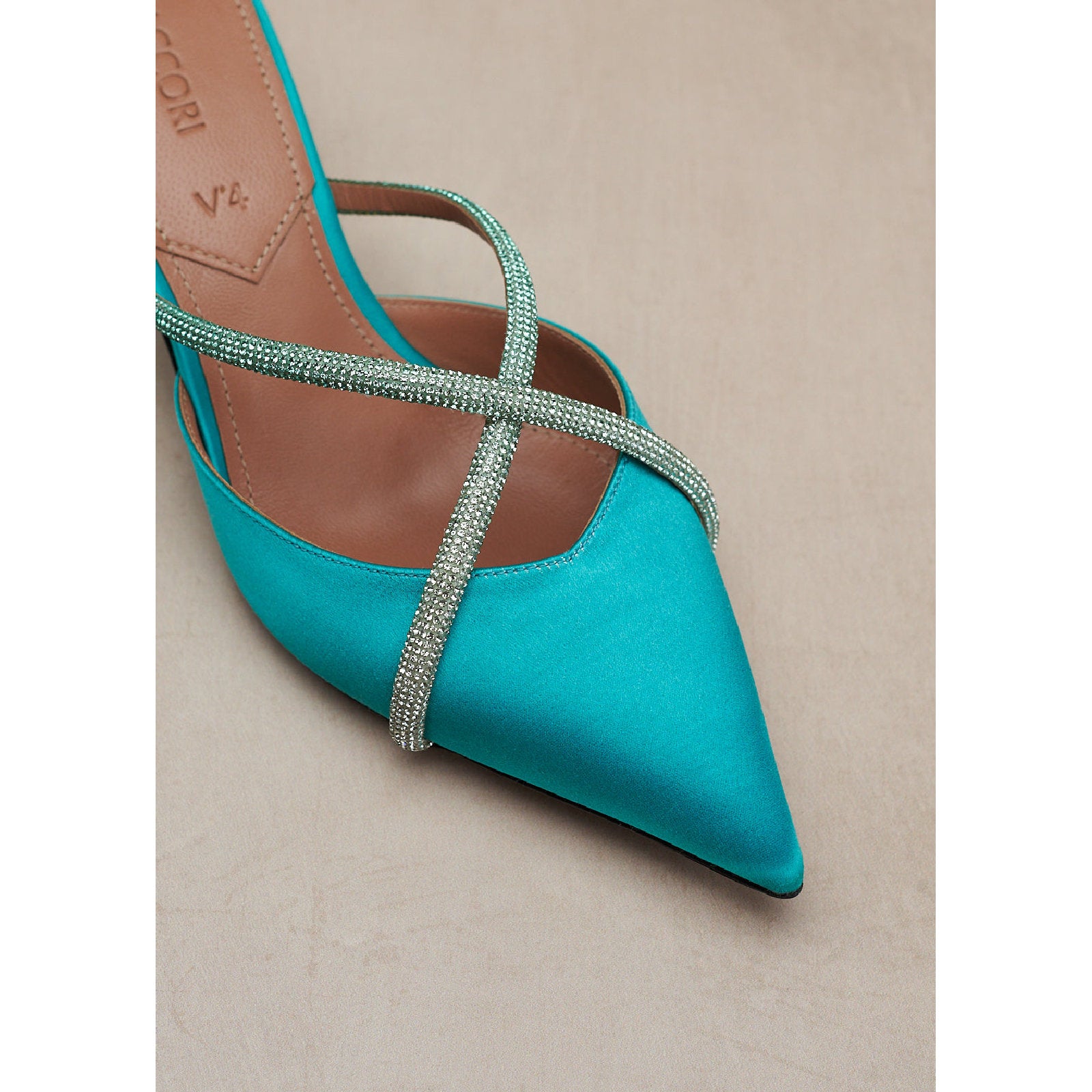Ella 55 mules - Blue satin