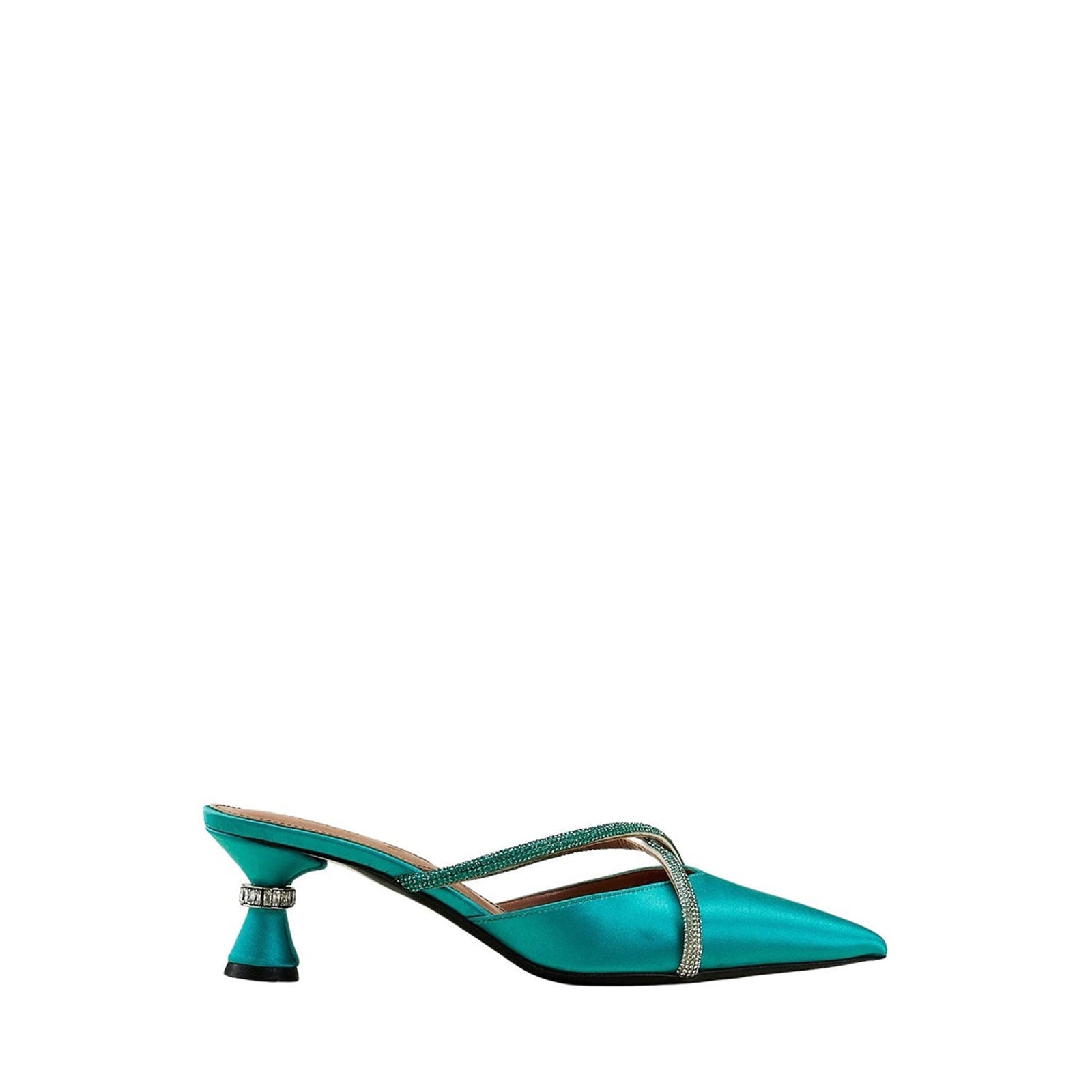 Ella 55 mules - Blue satin