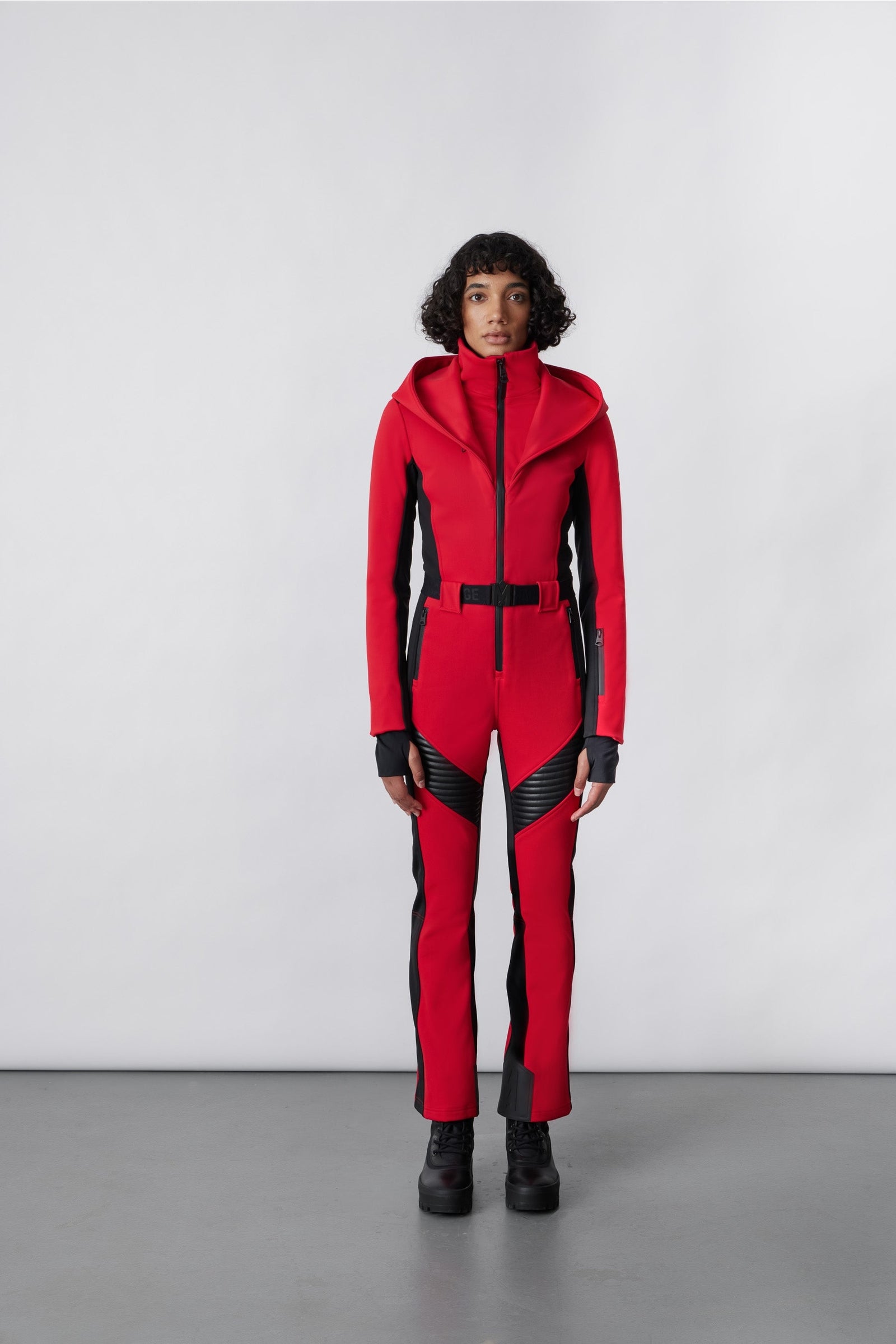 Combinaison de ski Elle à capuche en duvet - Red