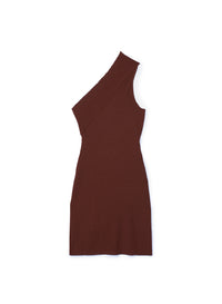 Robe courte Ellis asymétrique - Chocolate