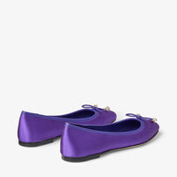 Ballerines Elme plates en satin à perles - Purple