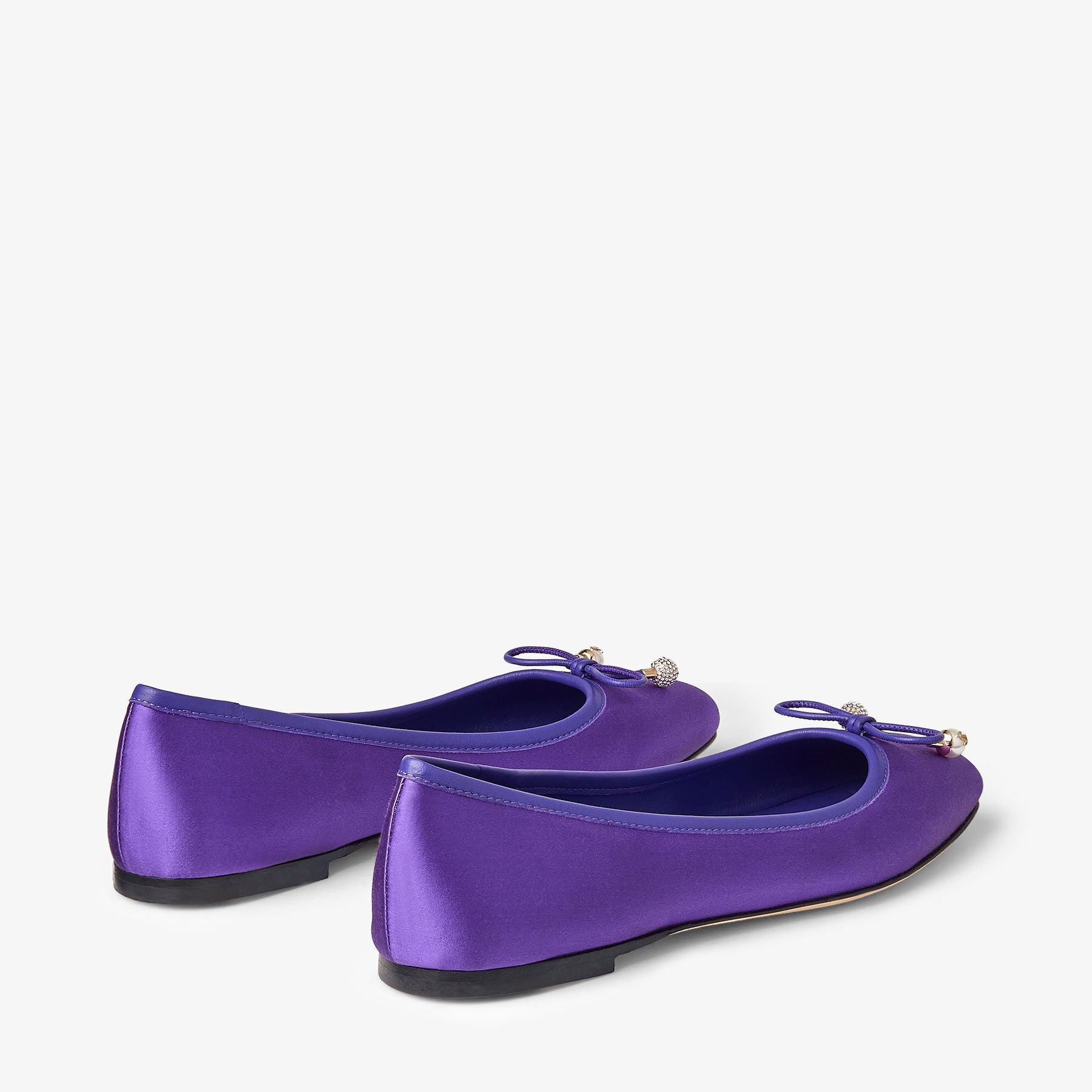 Ballerines Elme plates en satin à perles - Purple