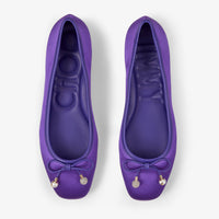 Ballerines Elme plates en satin à perles - Purple