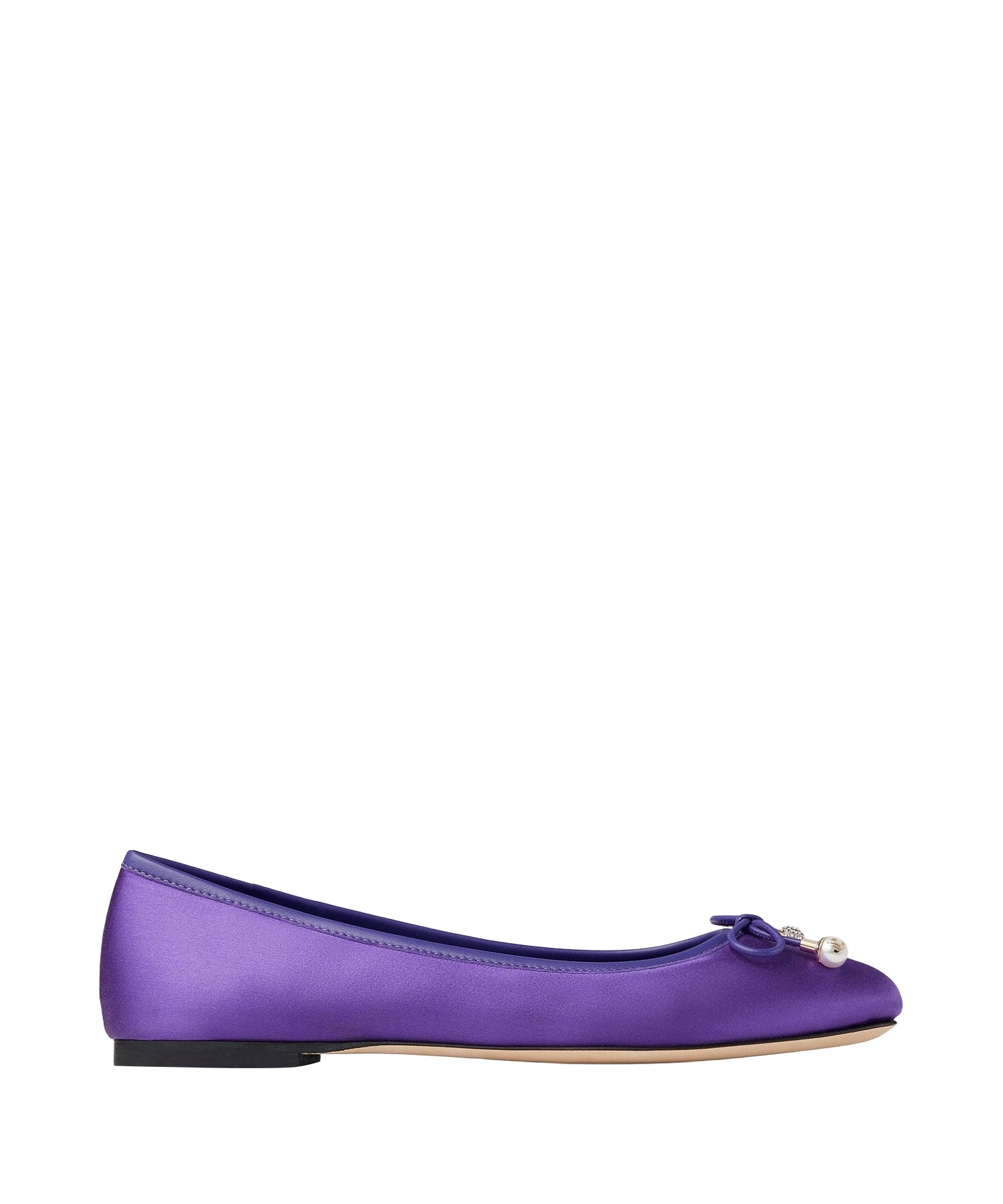 Ballerines Elme plates en satin à perles - Purple