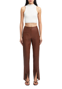 Pantalon Elm en cuir - Chocolate
