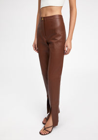 Pantalon Elm en cuir - Chocolate