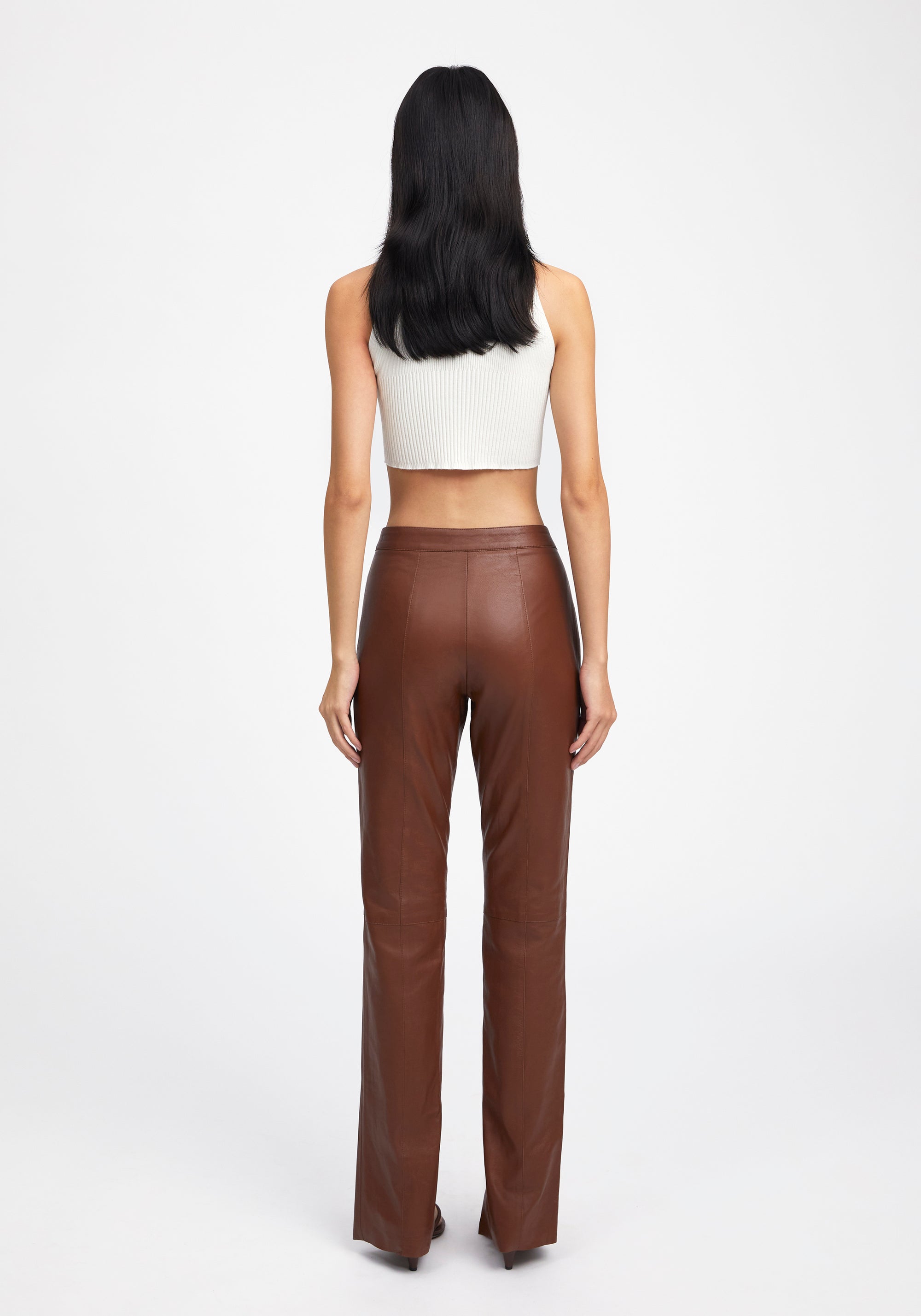 Pantalon Elm en cuir - Chocolate