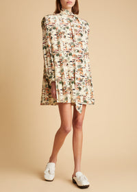 Eloise dress in silk - Natural & Multi