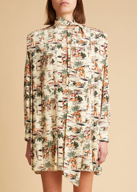 Eloise dress in silk - Natural & Multi