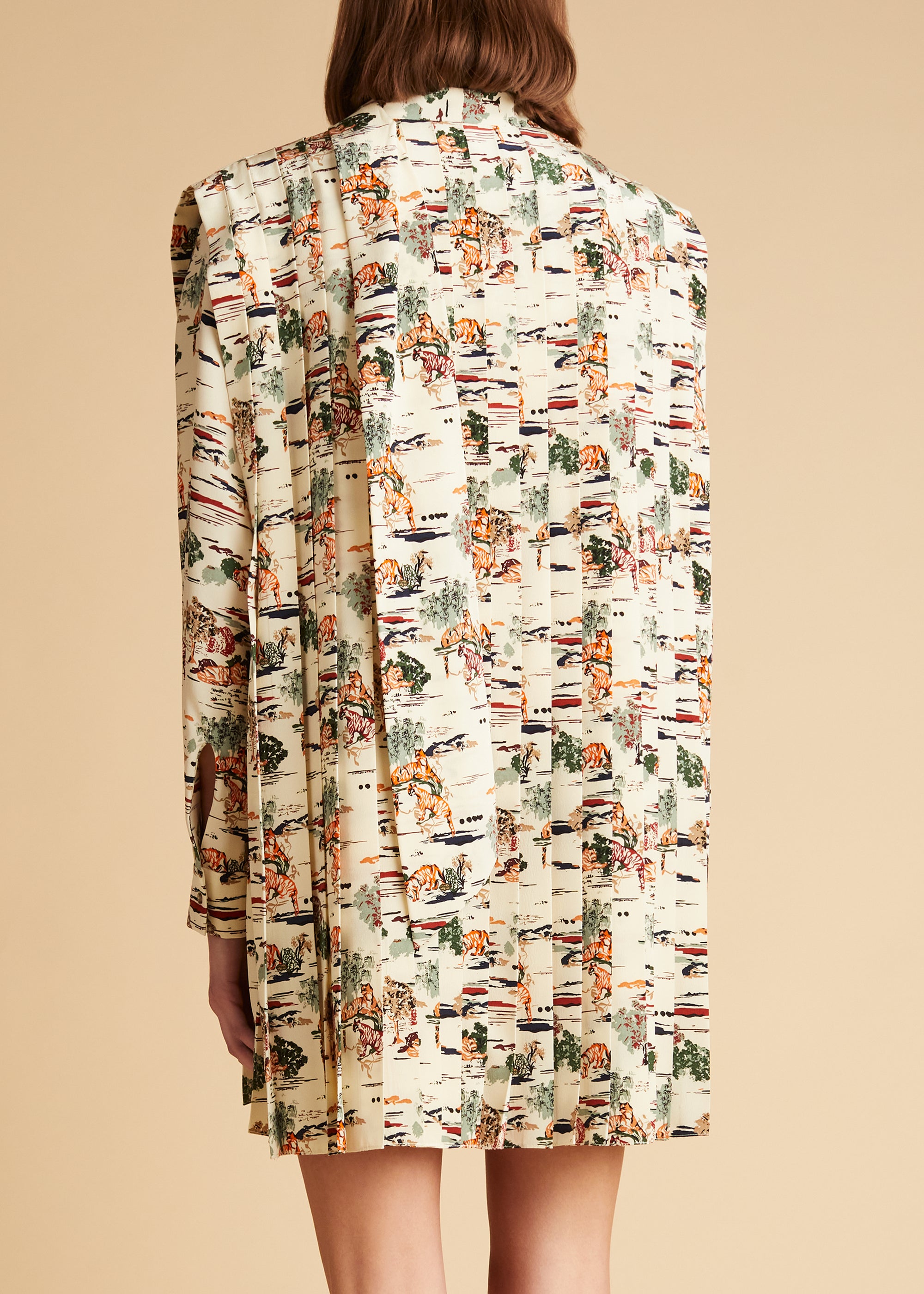Eloise dress in silk - Natural & Multi