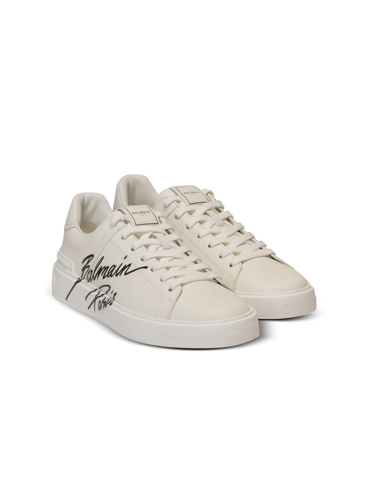 Baskets b-court en cuir de veau - Blanc