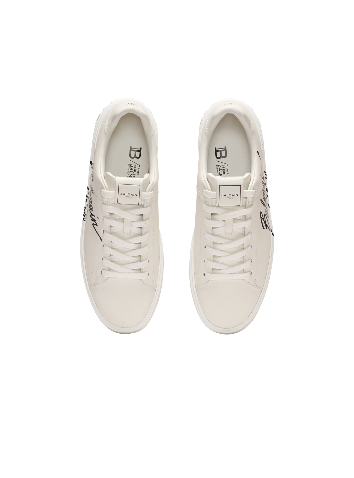 Baskets b-court en cuir de veau - Blanc