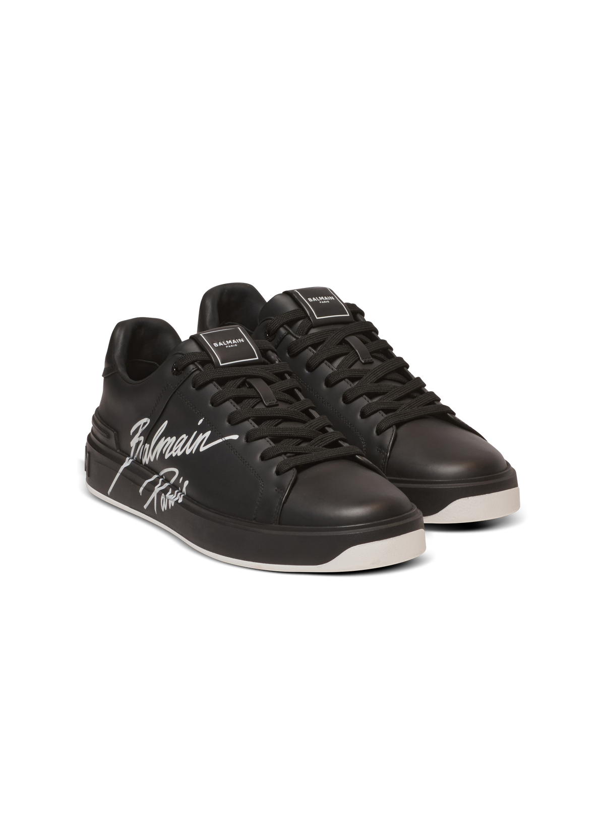 Baskets b-court en cuir de veau - Noir